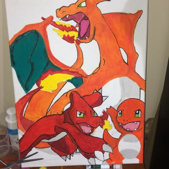Evolution of Charmander Original Painting - Picture 5 of 6
